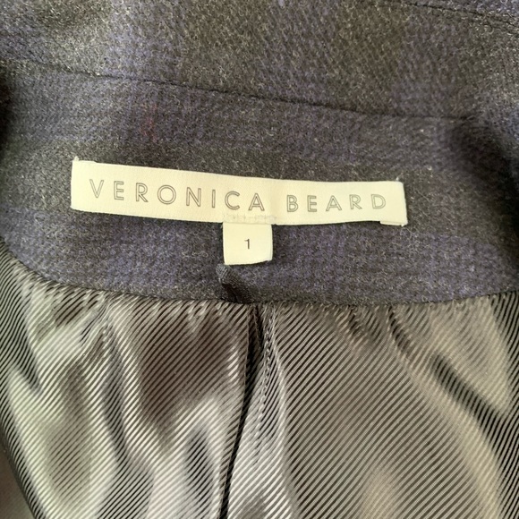 Veronica Beard Wool Leather Double Breasted Blazer - Picture 6 of 8